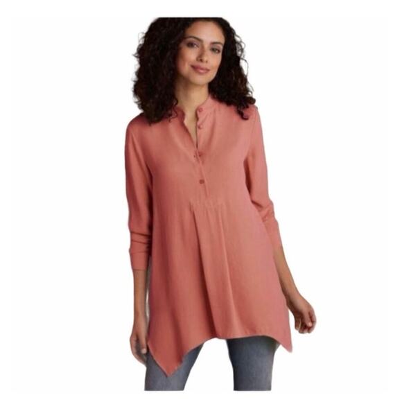 SOFT SURROUNDINGS Symphony Nights Coral Tunic Top 100% Modal Size 1X - Picture 1 of 11